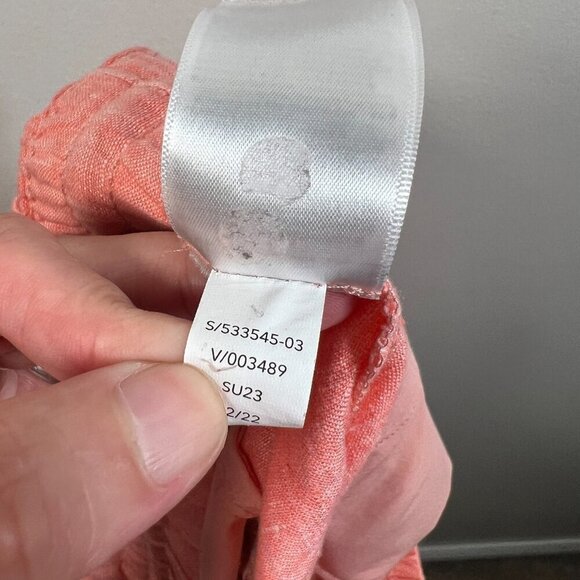 Athleta Retreat Linen Shorts Size 8 Coral Sunset Glow Beach Vacation Travel - Picture 9 of 9